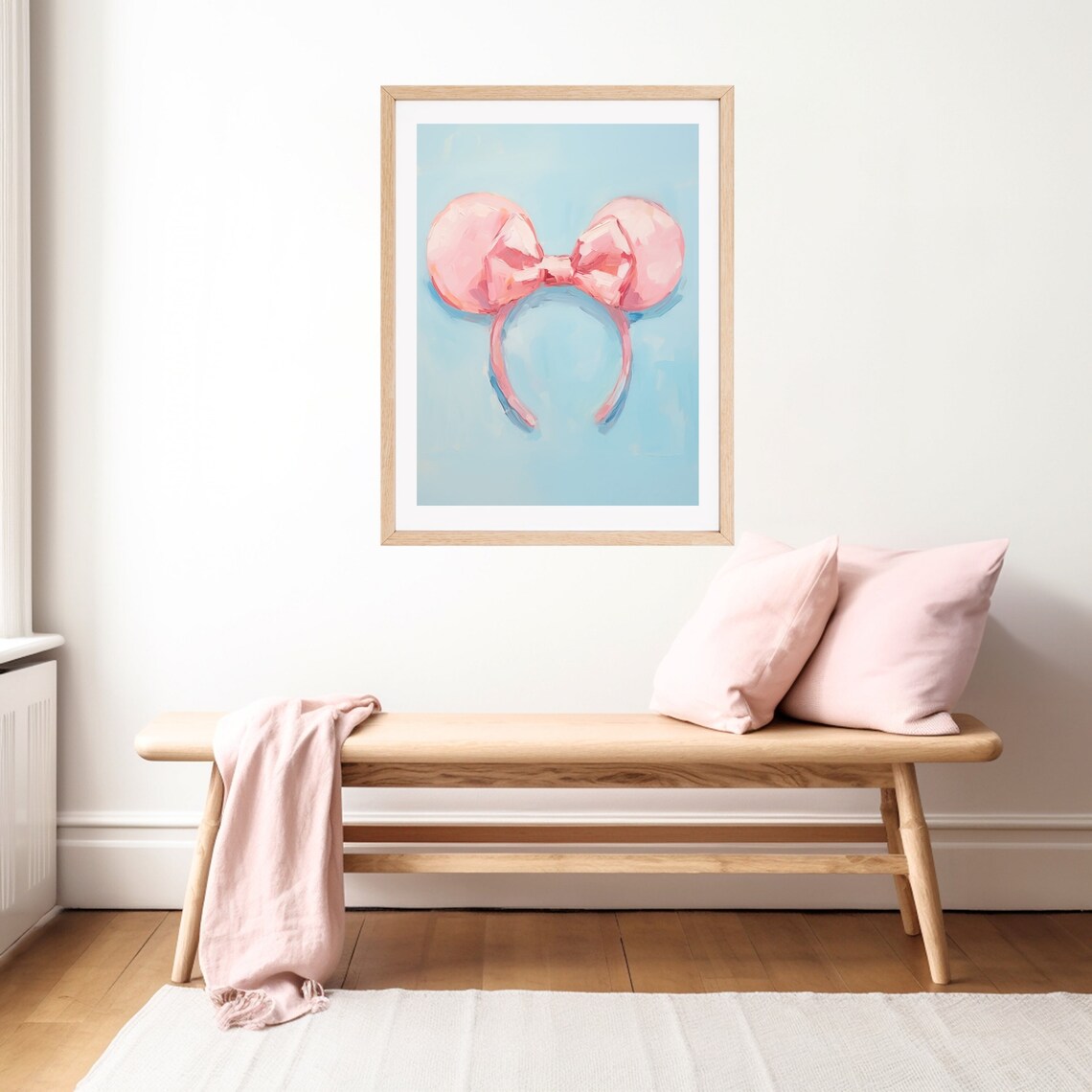 Pink Bow Mouse Ears Magical Nursery Art Print - Image 2