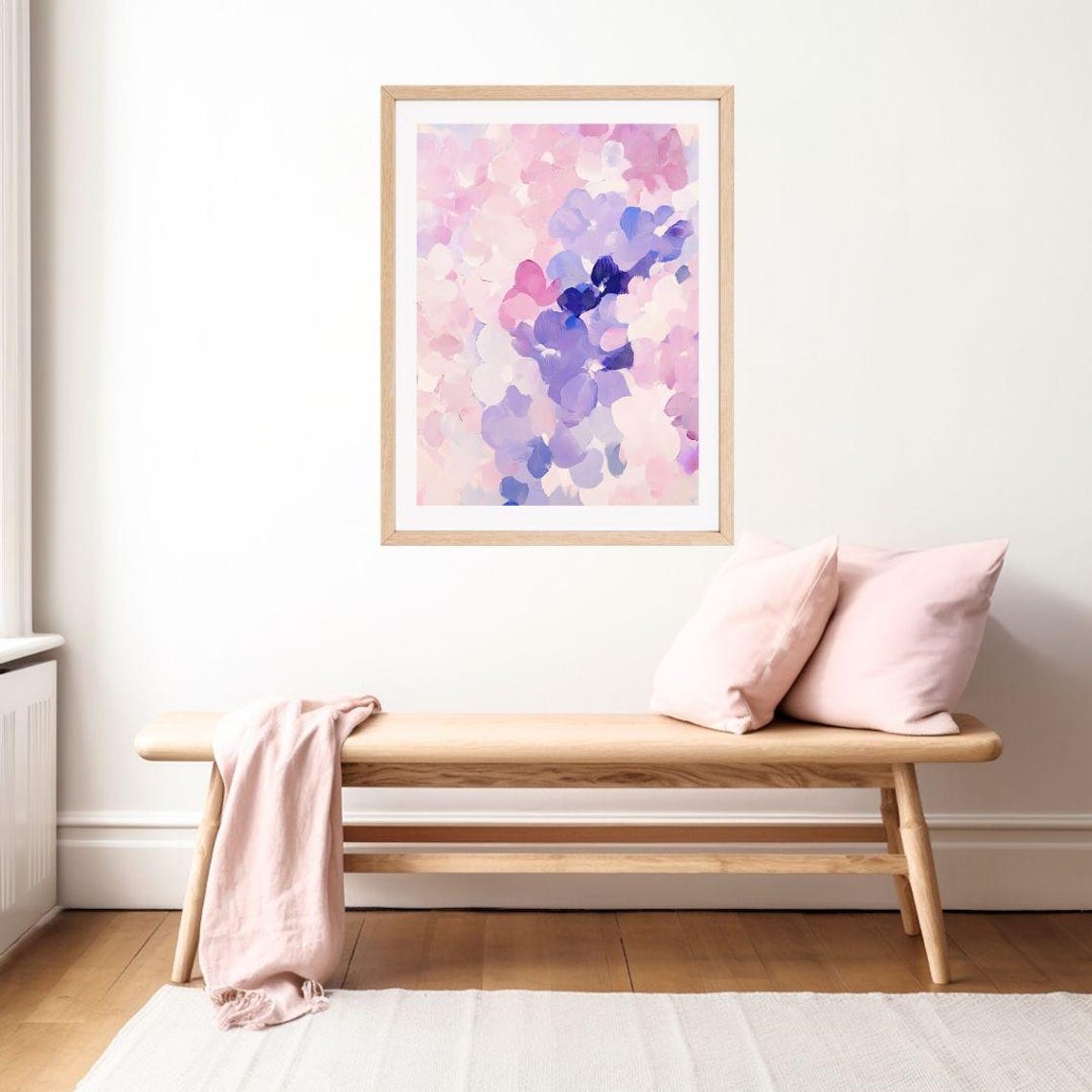 Pink And Purple Hydrangea Abstract Floral Close-Up Art Poster - Image 2