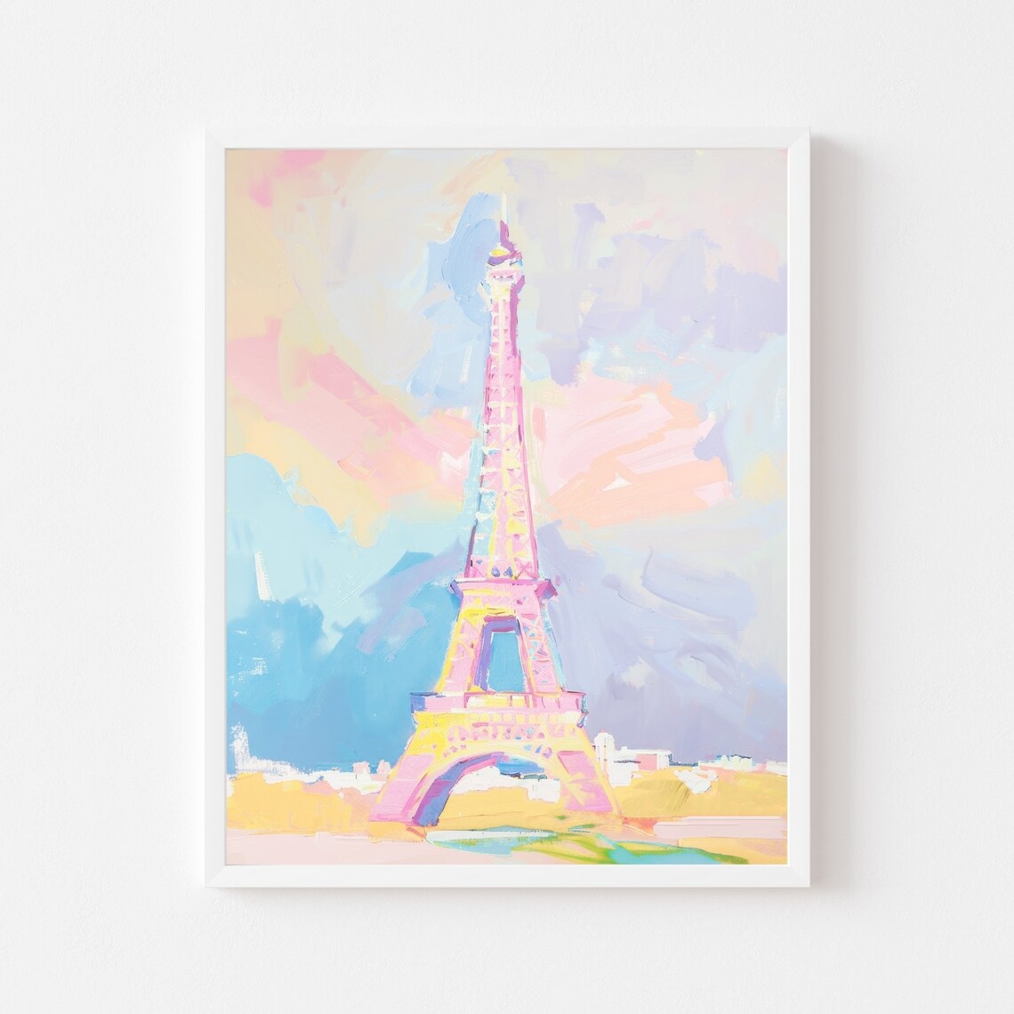Pink Eiffel Tower Abstract Paris Travel Art Print