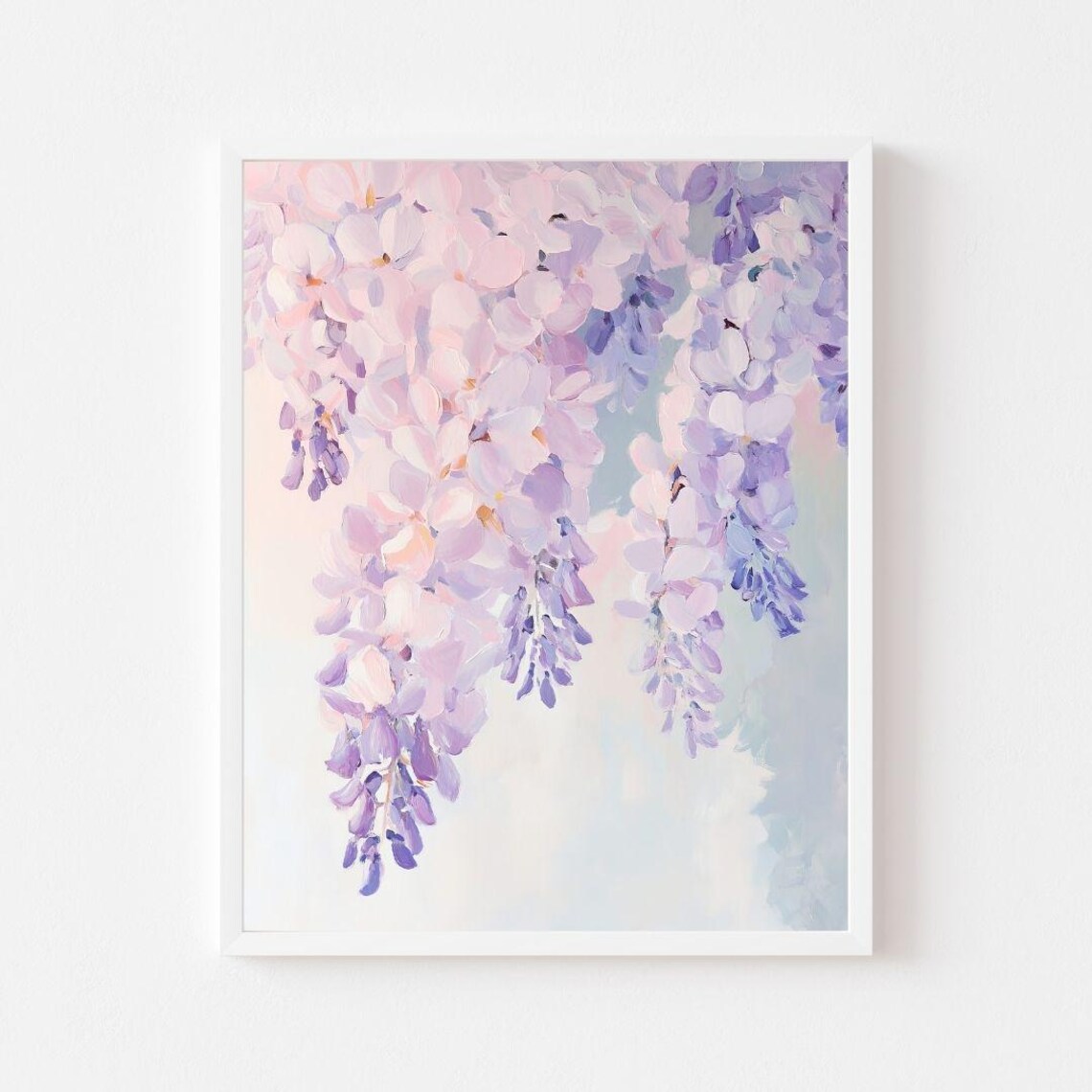 Hanging Pastel Wisteria Blossom Strands Lavender Floral Poster