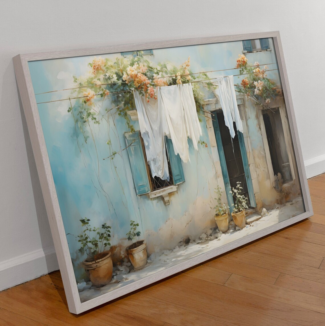 Laundry On A Line, Vintage Cottagecore Farmhouse Art Print - Image 3