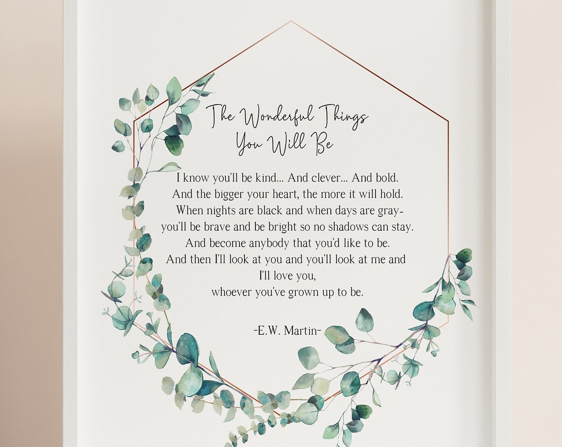 The Wonderful Things You Will Be, Nursery Art Print
