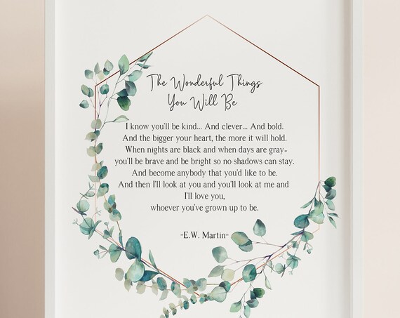 The Wonderful Things You Will Be, Nursery Art Print