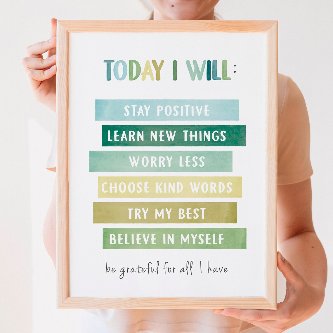 Today I Will Poster, Positive Affirmations Art Print