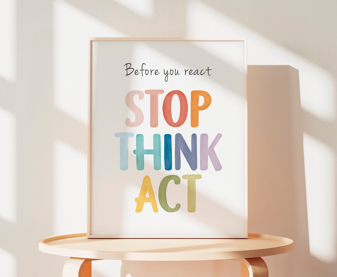 Stop Technique Calming Corner Poster, Mental Health Art Print - Image 4