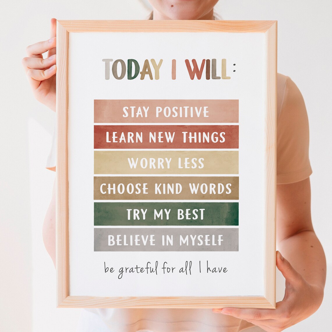 Today I Will Kids Positive Affirmation Wall Print - Image 8