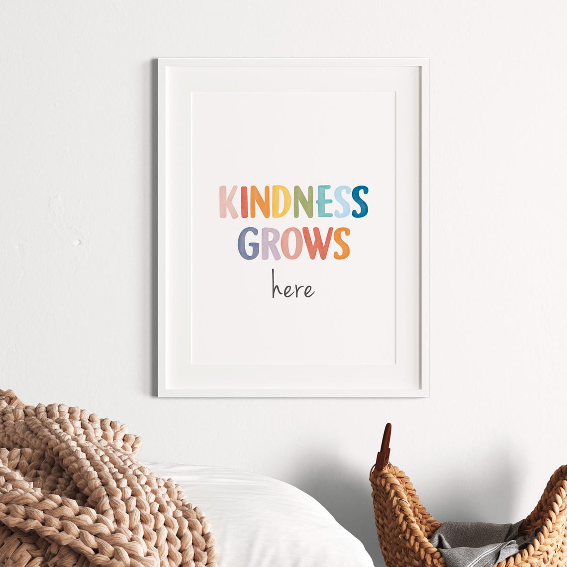 Kindness Grows Here Rainbow Watercolor Classroom Quote Wall Poster - Image 6