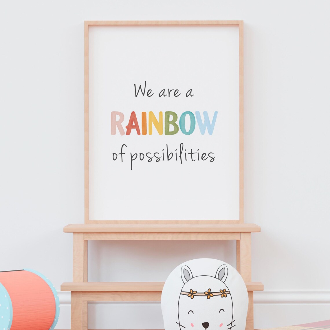 We Are A Rainbow Of Possibilities Watercolor Quote Classroom Poster - Image 7