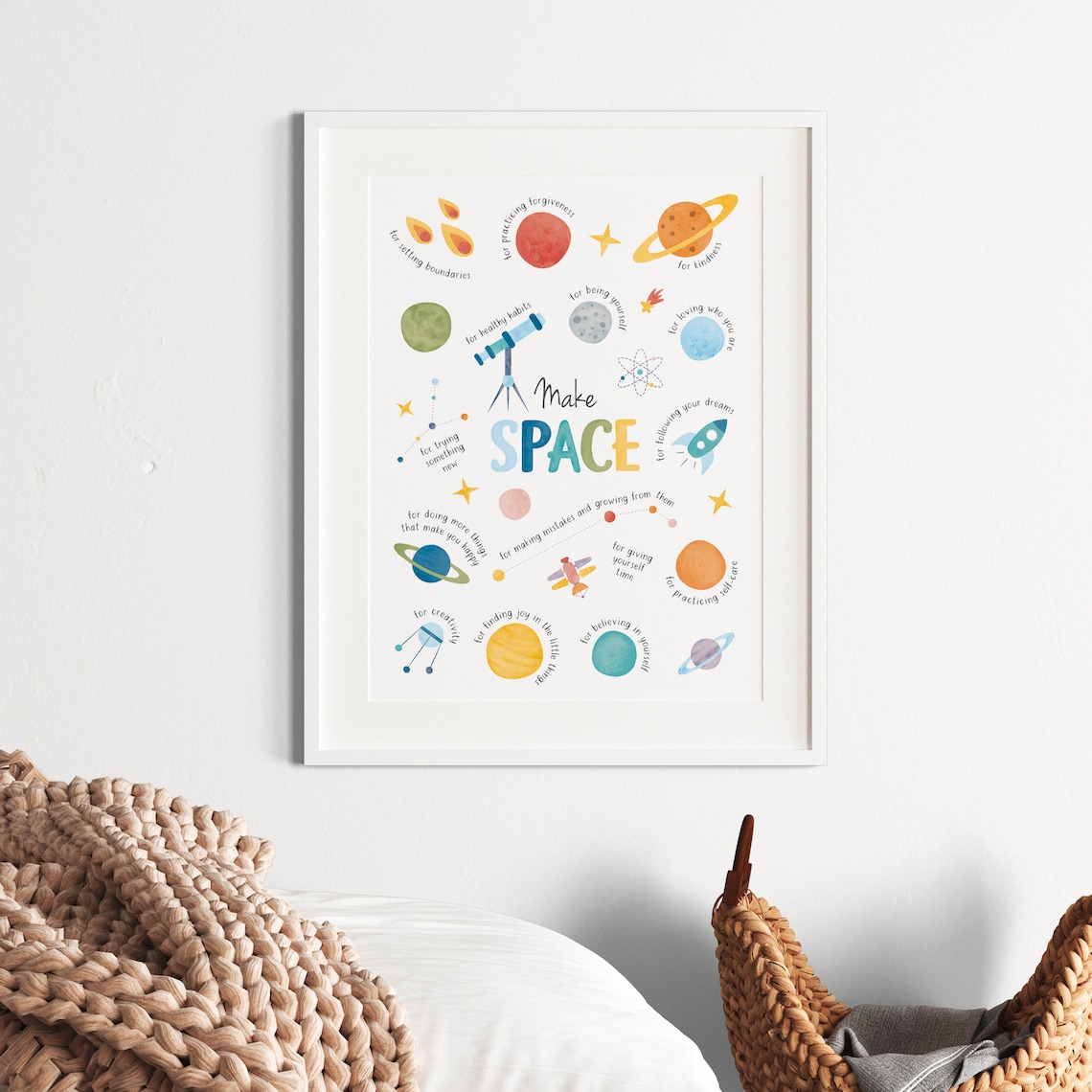 Make Space Positive Affirmations Office Art Print - Image 6
