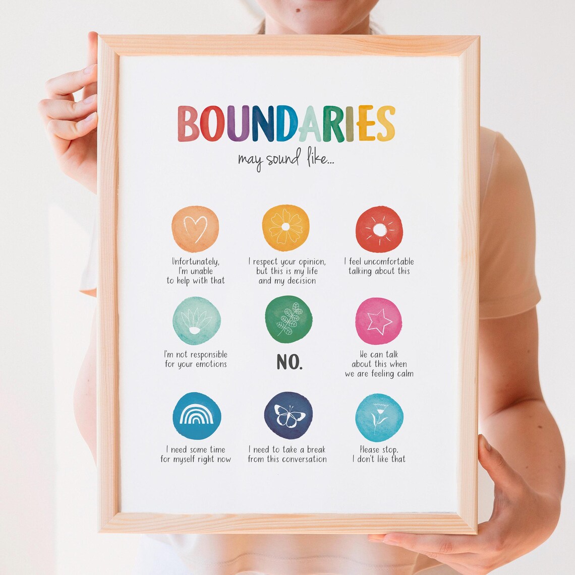 Boundaries Mental Health Growth Mindset Art Print - Image 3