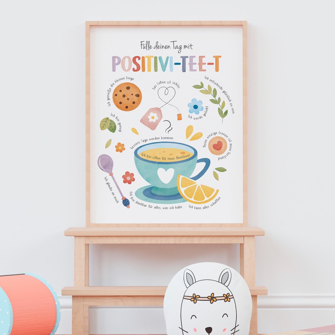 Positivi Tea German Affirmations Art Print - Image 8