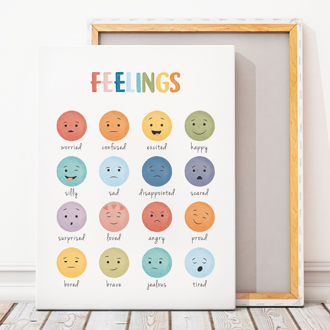 Feelings Chart CBT School Counselor Office Decor Art Print