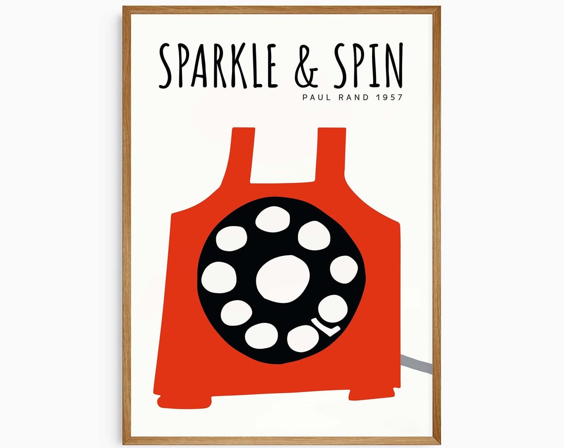 Paul Rand Sparkle And Spin 1957 Red Rotary Phone Vintage Print