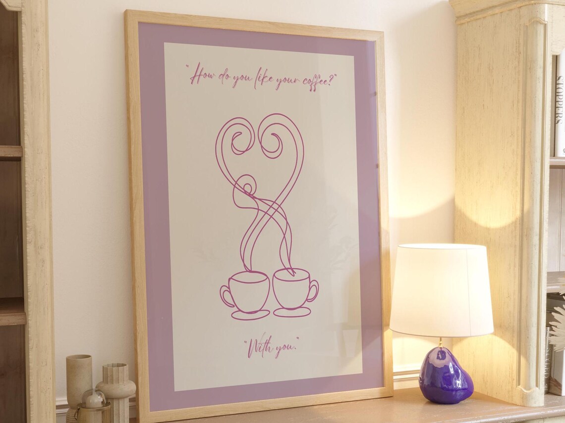 But First Coffee, Minimalist Line Art Gift