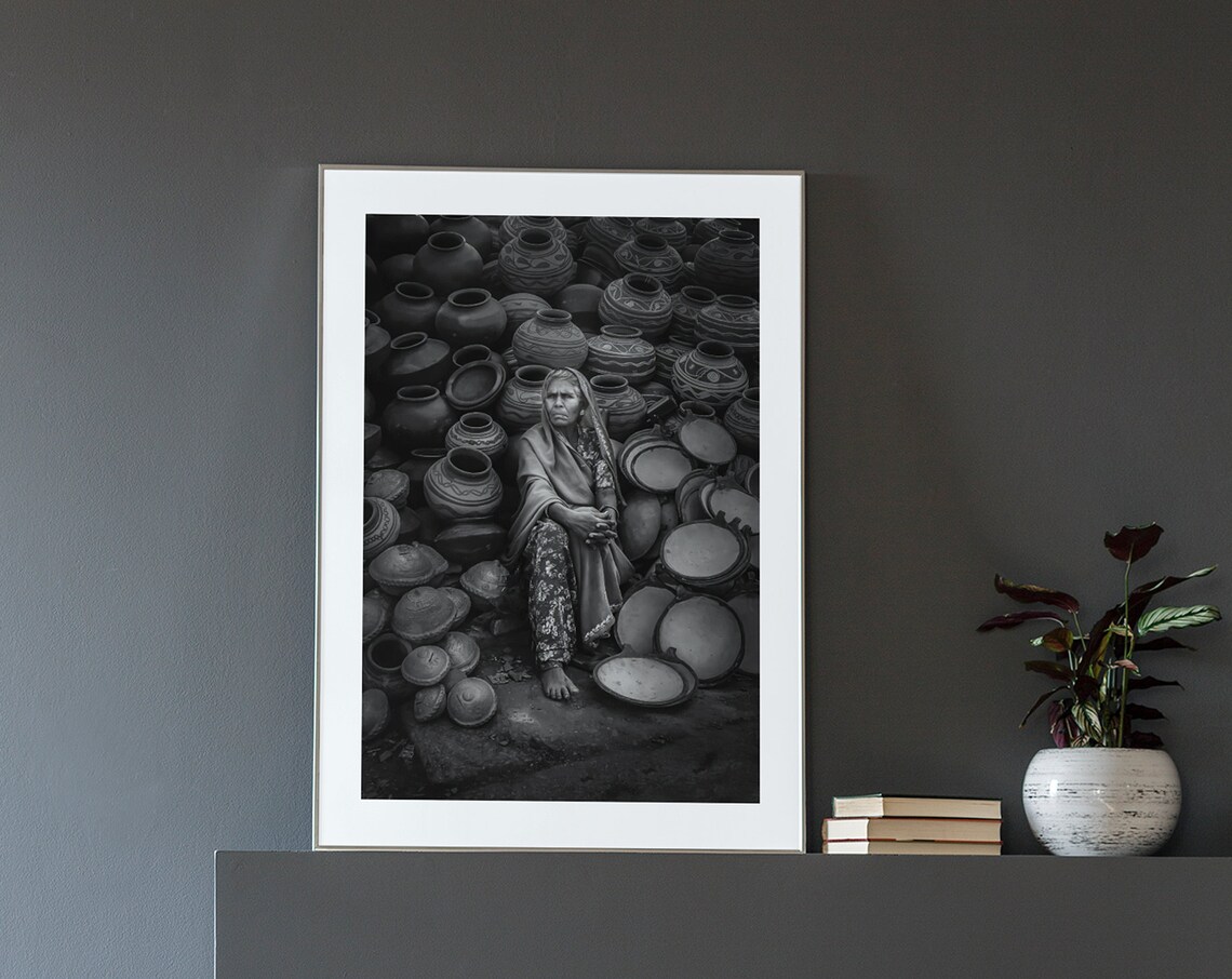 India People Portrait Art Print, Black And White - Image 3