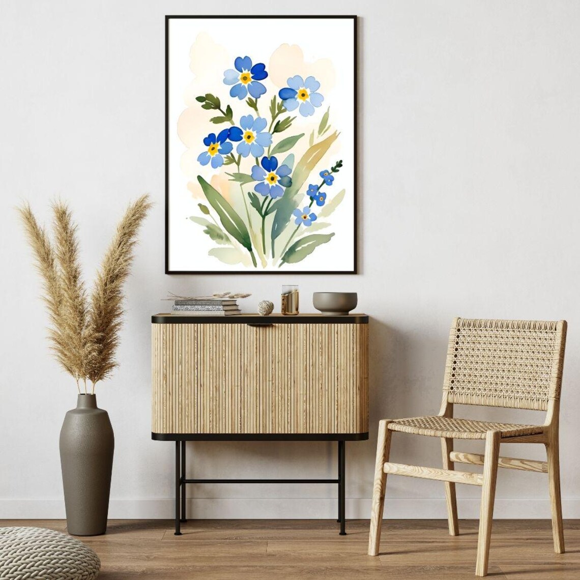 Forget Me Not Flower Abstract Botanical Art Print - Image 4