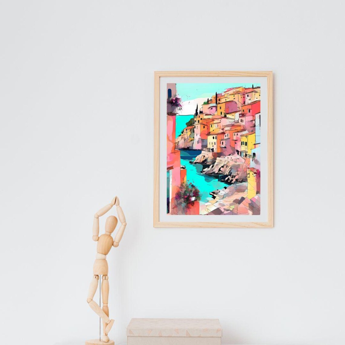 Italian Seaside Village Colorful Cliffside Houses Coastal Travel Poster - Image 2