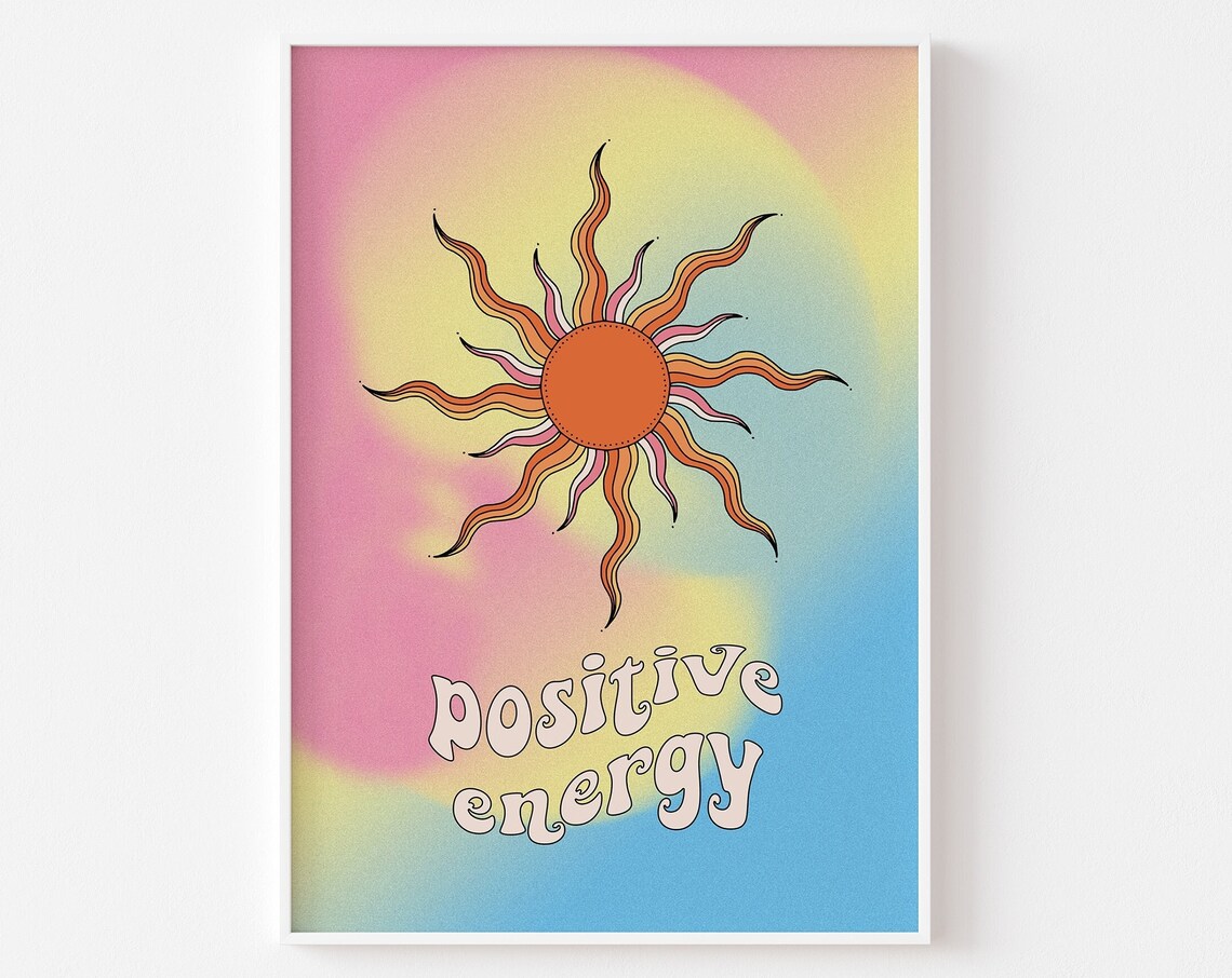 Sun Gradient Positive Energy Retro Boho Poster