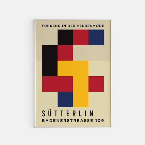 Sutterlin Fuhrend In Der Herrenmode Color Block Bauhaus Poster