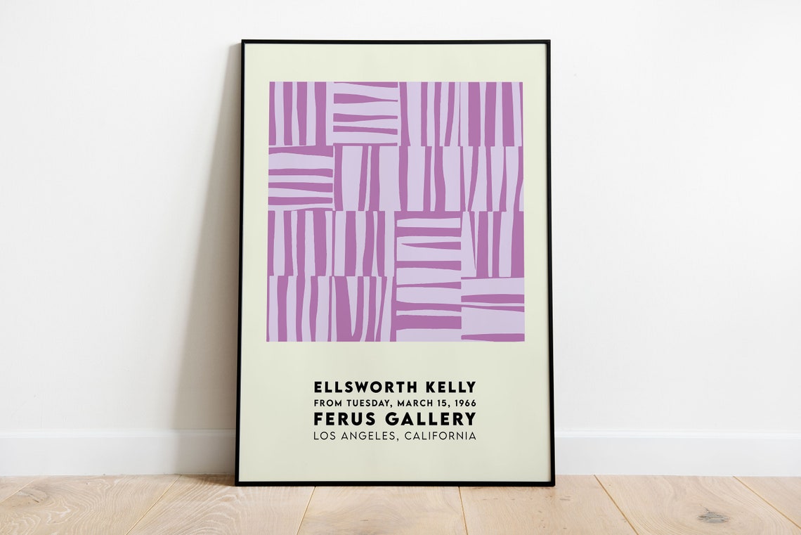 Ellsworth Kelly Ferus Gallery 1966 Purple Stripe Exhibition Poster - Image 3