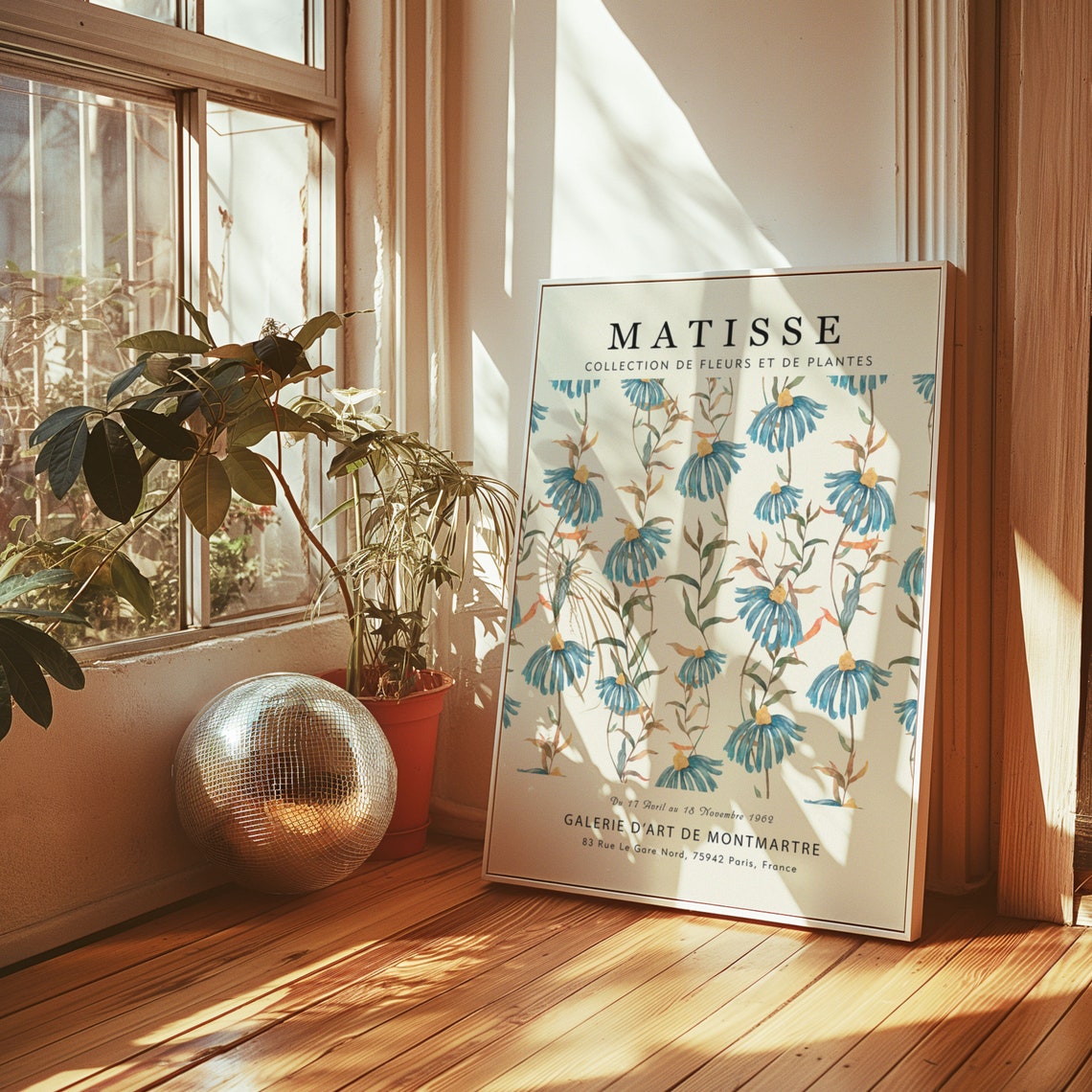 Matisse Blue Cornflower Vine Elegant Botanical Gallery Art Print - Image 5