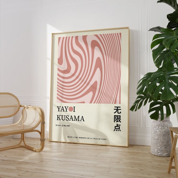 Yayoi Kusama Exhibition Poster Gallery Wall Art Kusama Print Kusama Nets Japandi Decor Printable Minimalist Poster