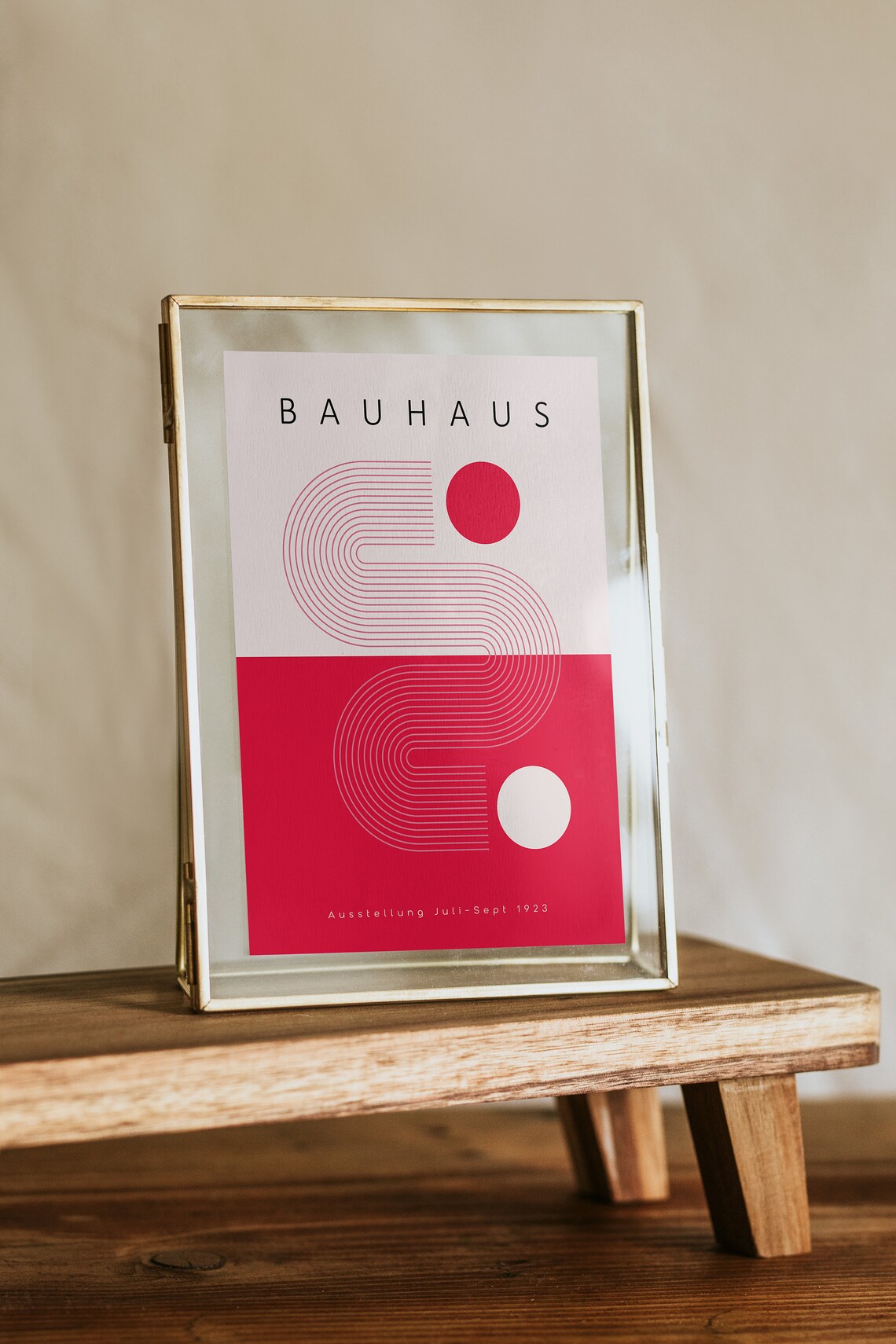 Bauhaus Geometric Exhibition Poster, Mid Century Modern - Image 3
