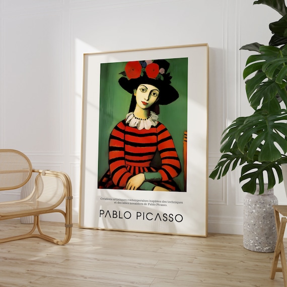 Pablo Picasso Woman Portrait Wall Art Print Vintage Maximalist Abstract Geometric Poster Famous Artist Print Instant