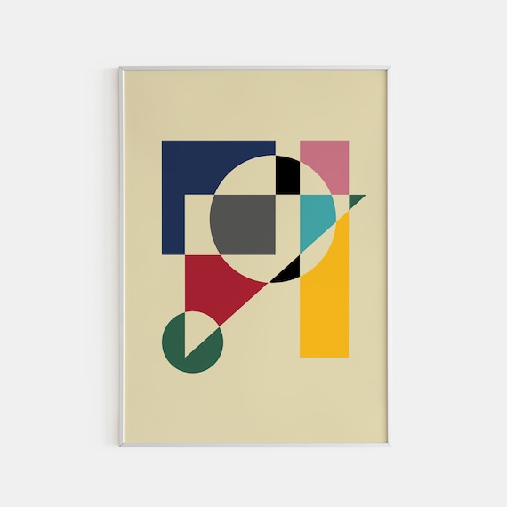 Bauhaus Print Museum Poster Bauhaus Poster Geometric Wall Art Architectural Print Abstract Print Bauhaus City Vintage Poster
