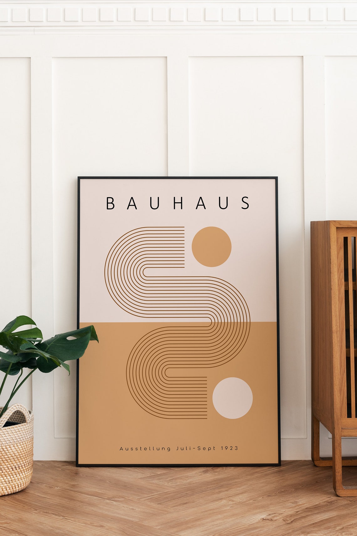 Bauhaus 1923 Exhibition Geometric Abstract Burnt Orange Retro Poster - Image 4