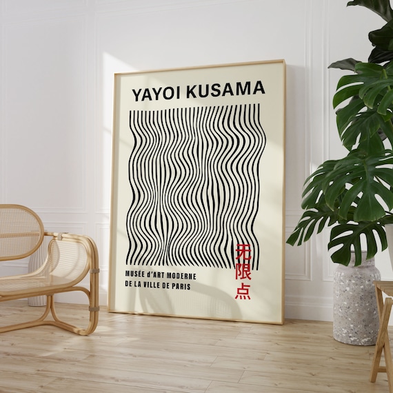 Yayoi Kusama Exhibition Poster, Japanese Decor Art Print