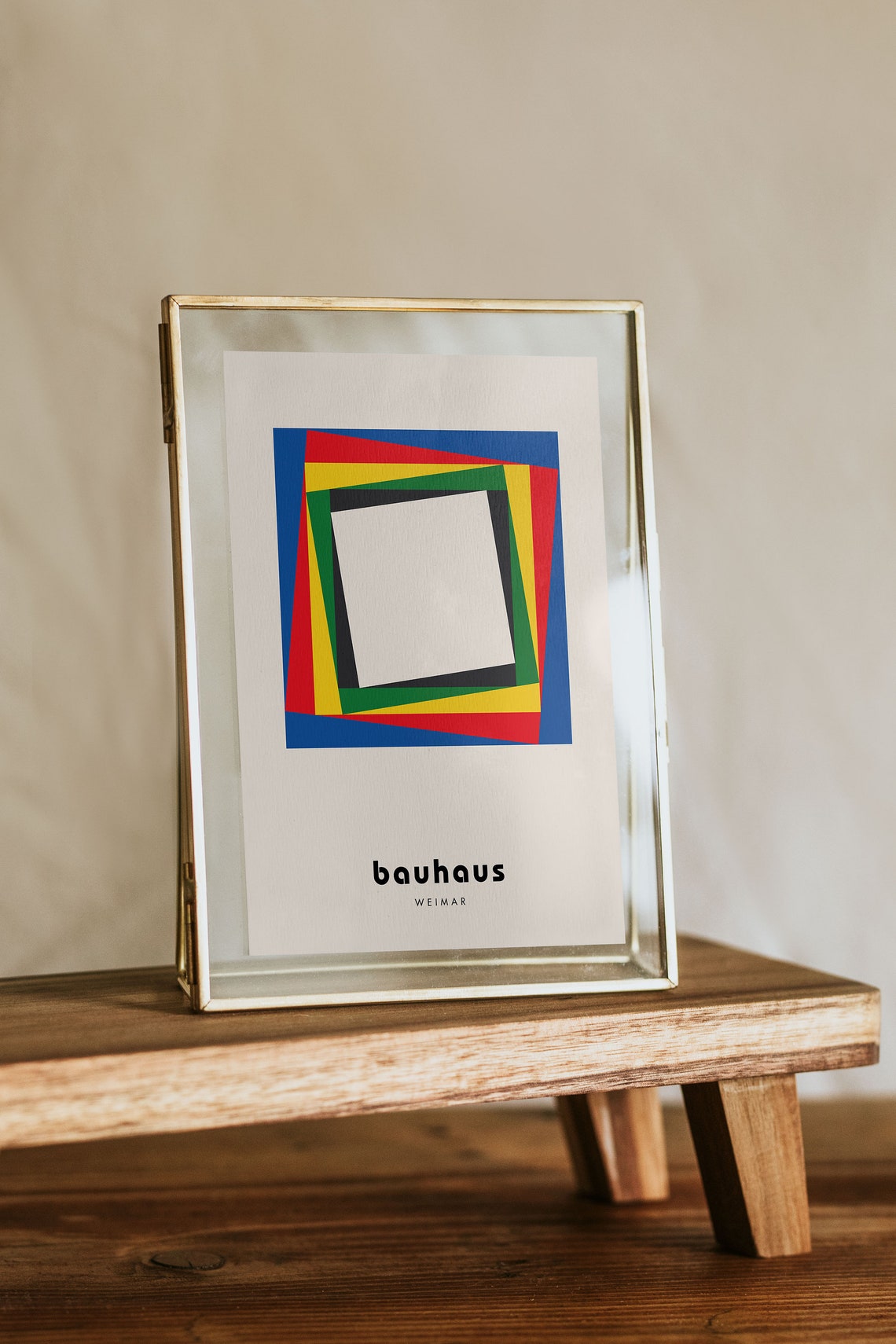 Primary Color Blocked Square Bauhaus Weimar Mid Century Poster - Image 4