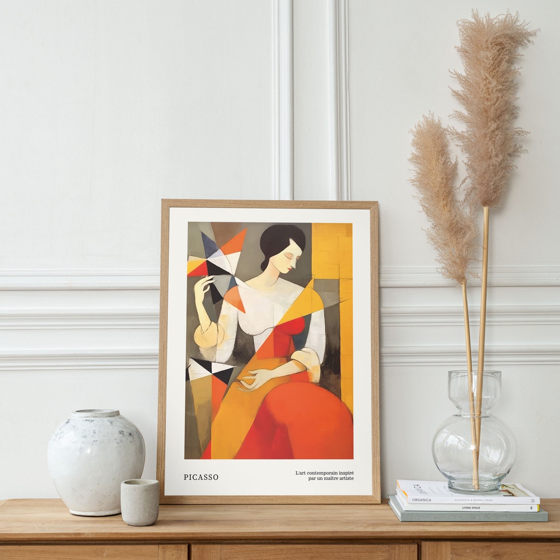 Cubist Seated Woman Holding Pinwheel in Modernist Picasso Style Poster - Image 4