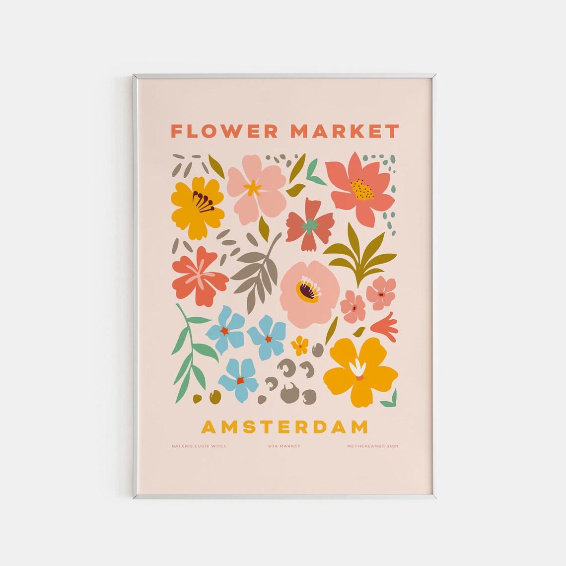 Flower Market Poster, Matisse-Inspired Art Print