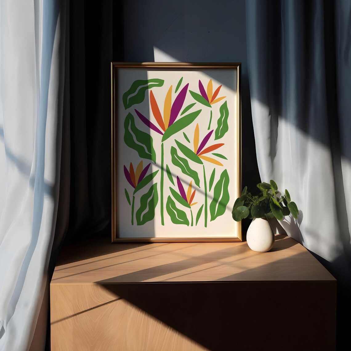 Bird of Paradise Bloom Bold Maximalist Tropical Flower Poster - Image 5
