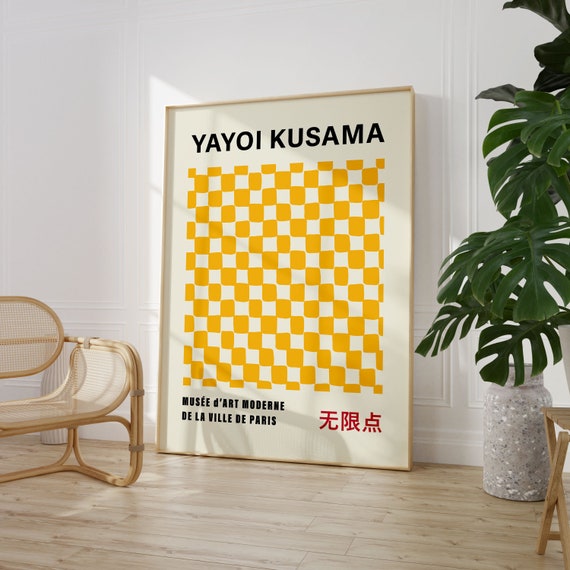 Yayoi Kusama Exhibition Poster Gallery Wall Art Kusama Print Kusama Nets Japanese Decor Printable Minimalist Poster