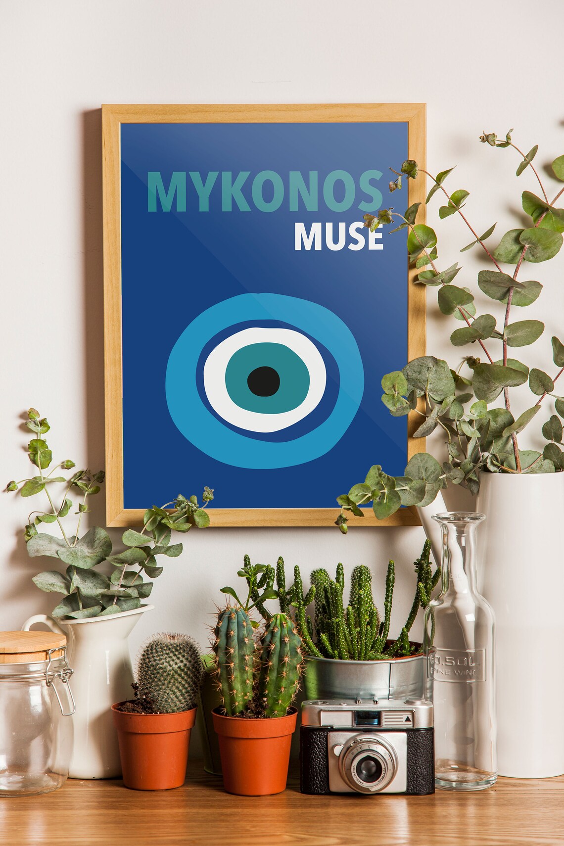 Mykonos Muse Travel Poster, Greece Beach Decor - Image 4