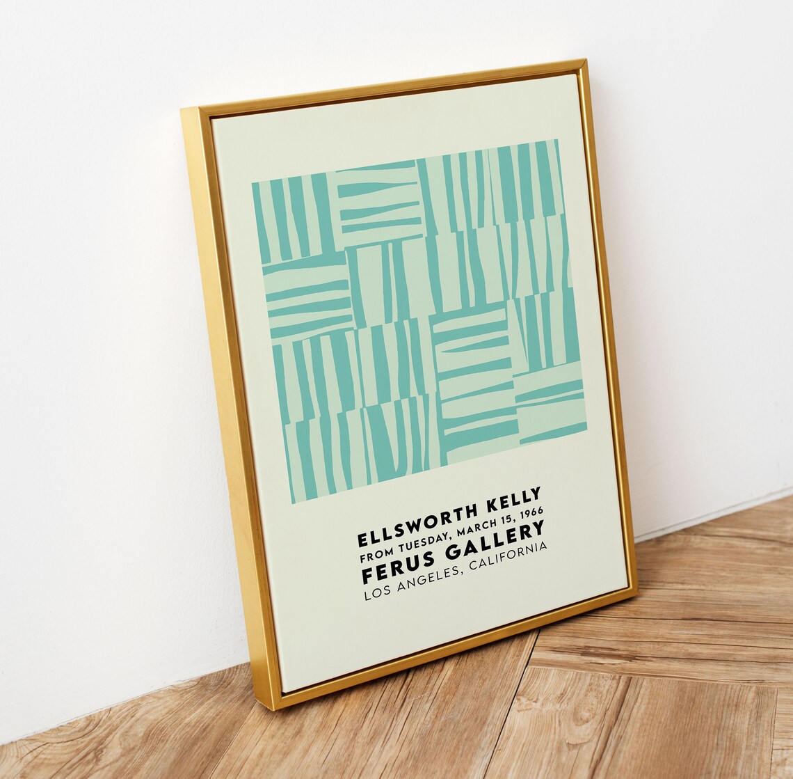 Ellsworth Kelly Mint Green Stripes Ferus Gallery Art Exhibition Poster - Image 4