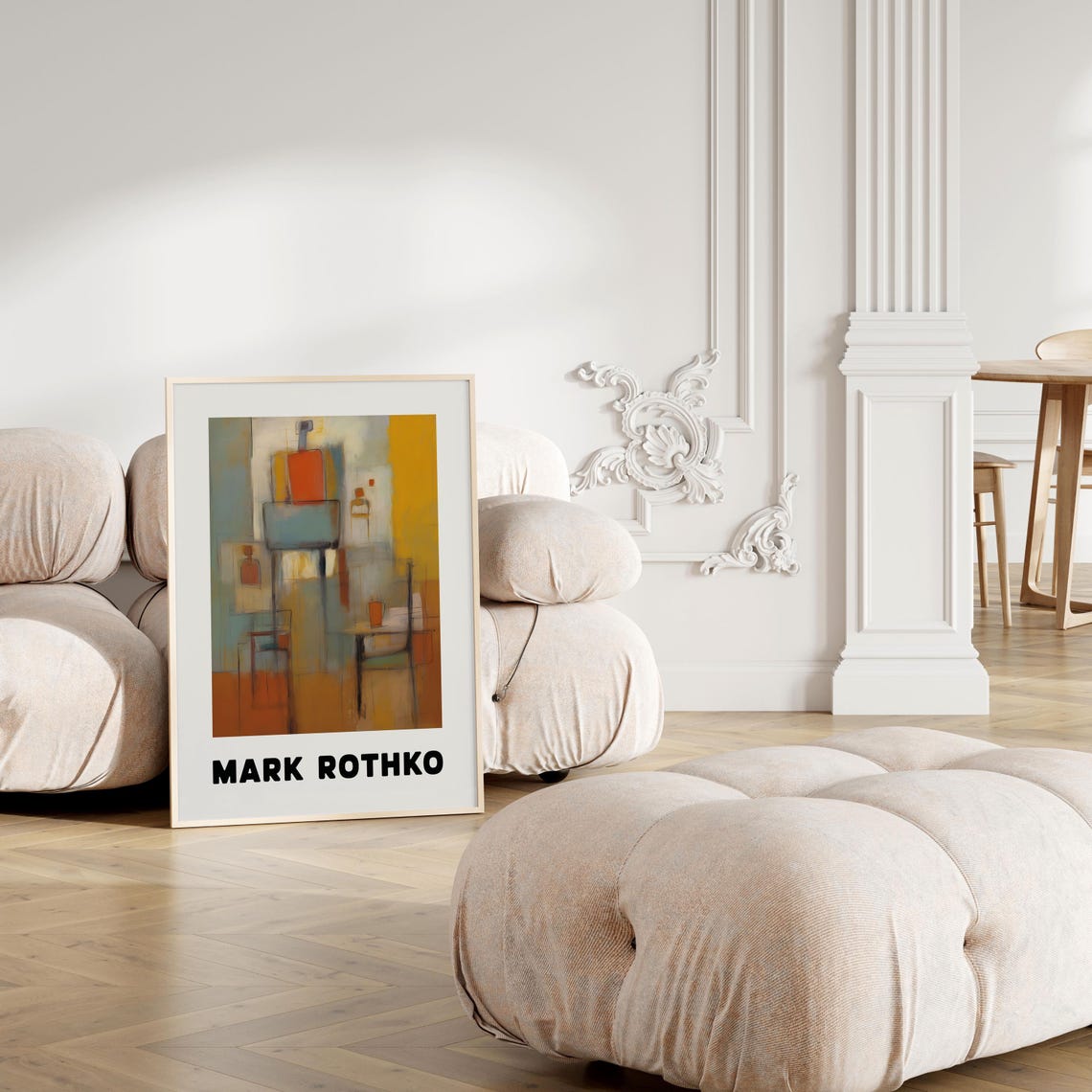 Mark Rothko Style Warm Yellow Orange Geometric Modern Art Poster - Image 4