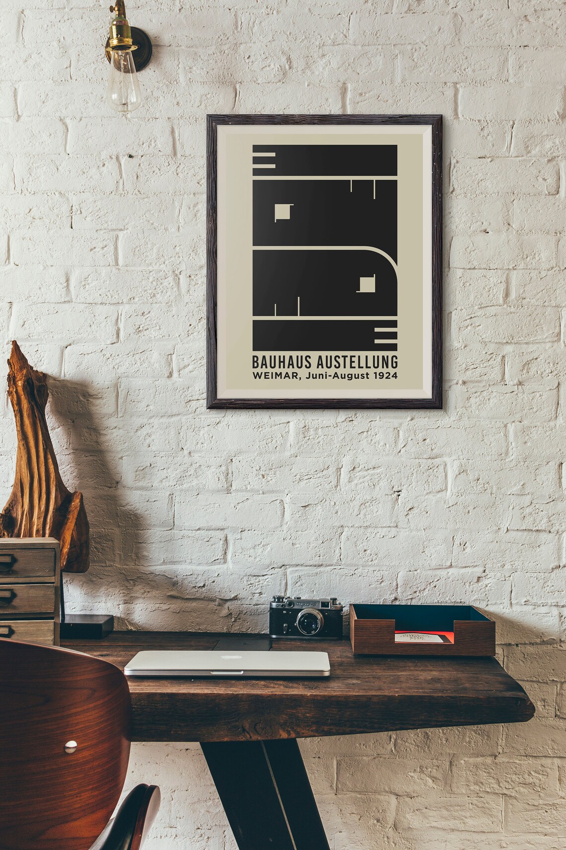 Black Bauhaus Exhibition Poster, Vintage Minimalist Print - Image 2