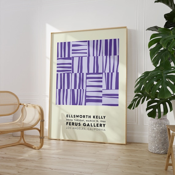 Ellsworth Kelly Purple Stripes Ferus Gallery Art Exhibition Poster