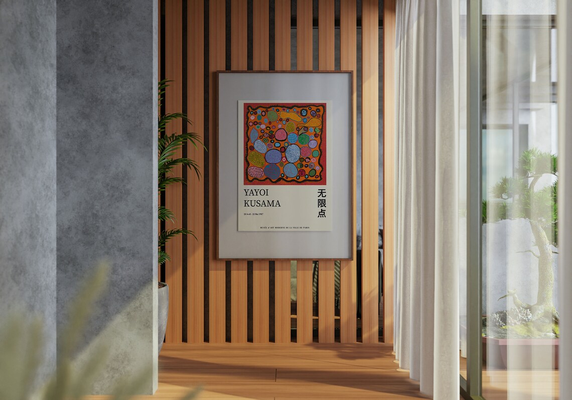 Yayoi Kusama Colorful Polka Dot Infinity Net 1987 Exhibition Poster - Image 4