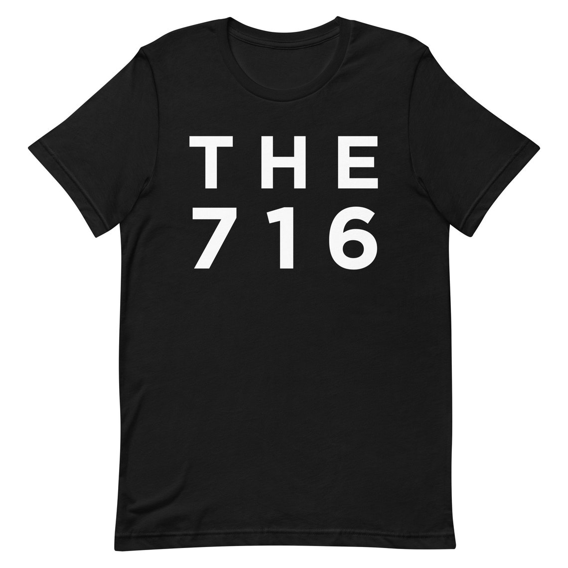 The 716 Buffalo Area Code Bold Graphic Print Tee Shirt Mockup Gray - Image 4