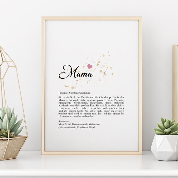 Mom Gift Definition Poster, Mothers Day Birthday