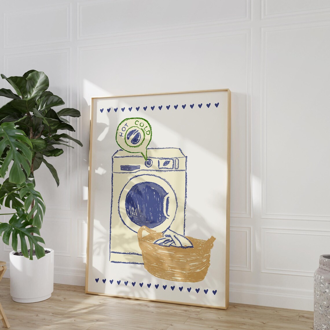 Hot And Cold Laundry Art Print, Retro Eclectic - Image 2