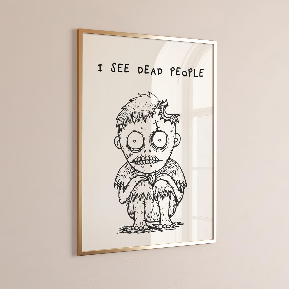 I See Dead People Cute Zombie Boy Cartoon Halloween Wall Poster - Image 3