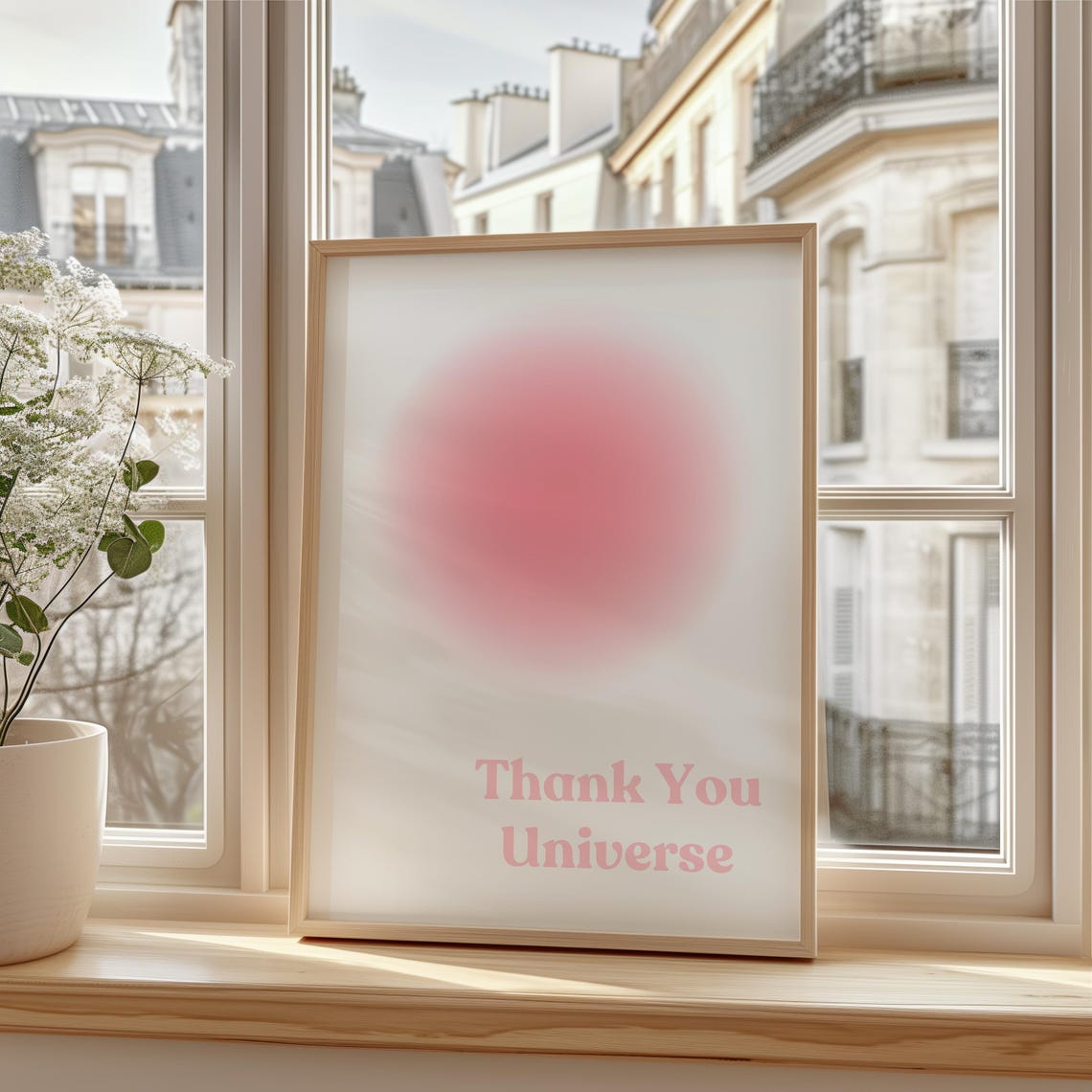 Thank You Universe Pink Aura Gradient Manifesting Gratitude Wall Art - Image 3