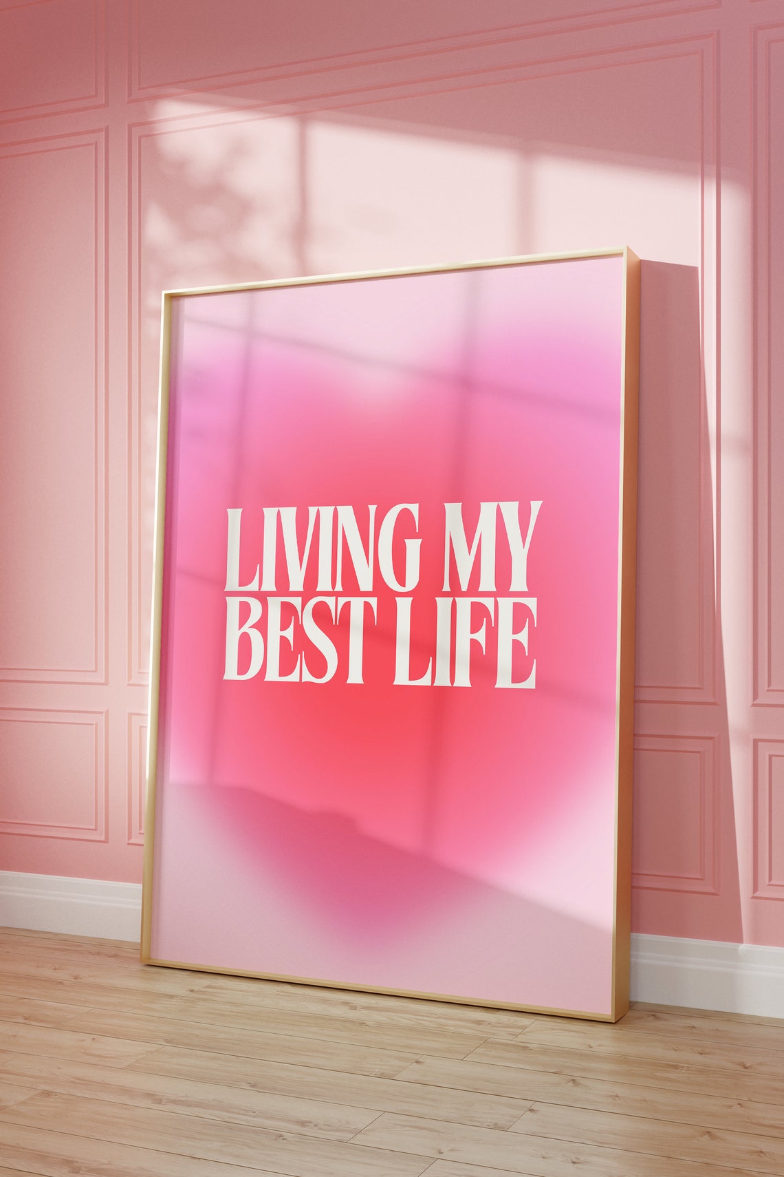 Living My Best Life Art Love Print Love Poster Pink Aesthetic Feminine Prints Pink Aura Print Heart Print - Image 3