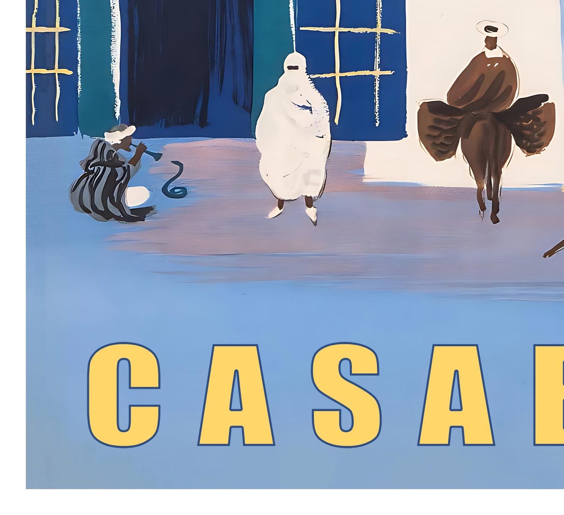 Casablanca Morocco Air France Medina Gate Vintage Airline Poster - Image 2