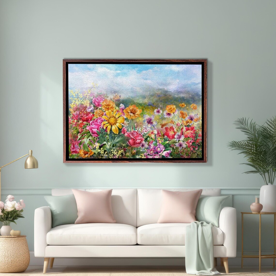 Vibrant Sunflower And Poppy Summer Garden In Full Bloom Poster